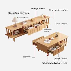 Mueble de <span class=keywords><strong>TV</strong></span> Moderno de Fábrica China, Mueble de <span class=keywords><strong>TV</strong></span> de Madera para Sala de Estar, Juego de Mesa de Centro - Product Image 3