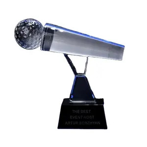 Microfone de cristal da gravação da personalidade, forma de conceito, cantar, concurso, lembrança, troféu