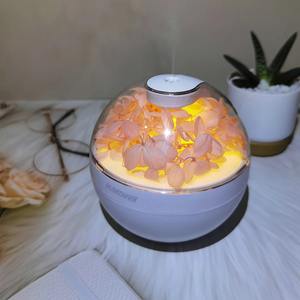 Nuevo humidificador de aire con cable USB, mini humidificador con forma de flor, difusor de aroma, difusor de aceites esenciales con luces nocturnas cálidas - Product Image 6