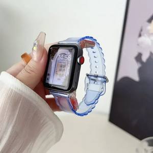 TPU <span class=keywords><strong>Transparent</strong></span> avec <span class=keywords><strong>bracelet</strong></span> en diamant pour <span class=keywords><strong>Apple</strong></span> <span class=keywords><strong>Watch</strong></span> 6 7 8 Flower Design Edge Strap 44mm 45mm 49mm Watchband - Product Image 6