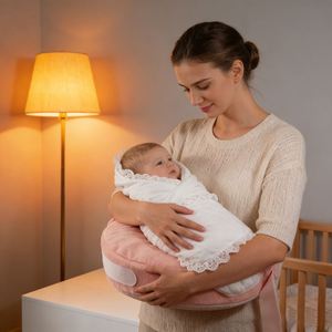 Almohada de Lactancia Ergonómica y Confortable, Soporte de Espuma para la Espalda, para un Soporte Óptimo para Mamá y Bebé, Lateral Ajustable (Rosa) - Product Image 6