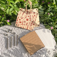 Kit Penekan Bunga Mini Kayu dalam Kotak, Kit DIY Pengawetan Tanaman untuk Pecinta Seni dan Kerajinan