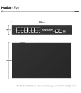Switch PoE OEM ODM con VLAN e Estensione 100/250m, Potenza 200W, 16 Porte <span class=keywords><strong>Ethernet</strong></span> Non Gestite per Uso Desktop/PC, Disponibile - Product Image 5