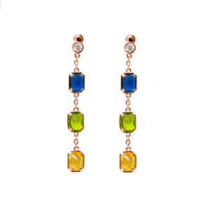 Pendientes Largos con Colgante para Mujer, Sin Reseñas, Pendientes Largos con Piedra Cuadrada <span class=keywords><strong>de</strong></span> Color ZIRCÓN - Product Image 3