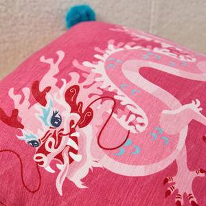 Housse de coussin d'oreiller carrée décorative imprimée de <span class=keywords><strong>dragon</strong></span> d'inspiration chinoise avec coupe de boule - Product Image 4