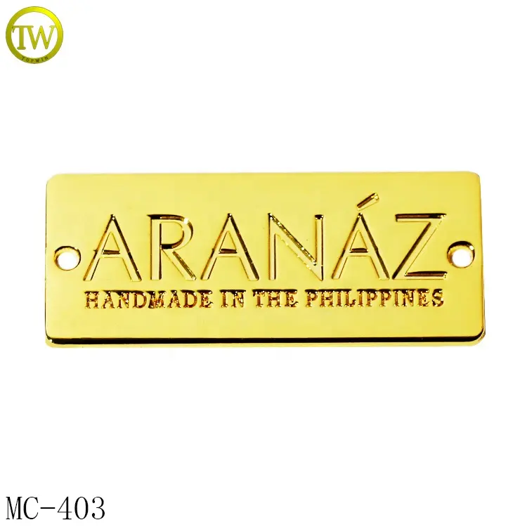 Gold Plated Custom Bikini Letter tag Accessory Brand Logo Alphabet Clothing Label Tags For Scarf