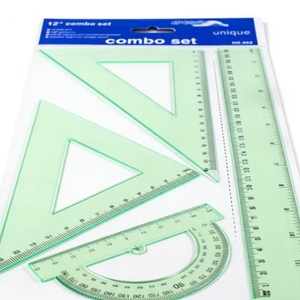Juego de Reglas de Geometría de Plástico de Calidad Superior, 4 Piezas, Regla Recta y Triángulo - Product Image 5