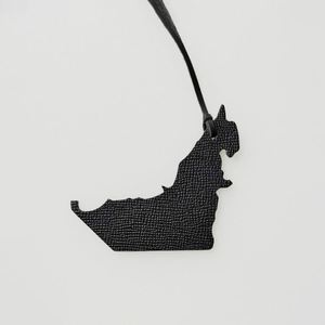 Porte-clés en cuir PU en forme de carte des Émirats arabes unis (Dubaï), accessoire de sac à la mode, breloque de bagage très prisée - Product Image 3