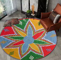 Tapis de panier coloré africain à motif Moseb éthiopien traditionnel personnalisé en 3D, vente en gros, tapis de café Habesha pour la décoration de mariage