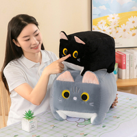 Vente chaude mignon chat carré peluche peluches minuscule carré chaton poche chat jouets en peluche