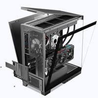 Gabinete de PC para Gaming SAMA Semitorre ATX de Escritorio con Panel Lateral Doble de Vidrio Templado y Ventiladores RGB