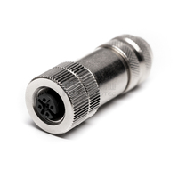 Conector de Cable M12 de 4 Pines, Sensor de Alimentación con Carcasa Metálica, Blindaje, 2, 3, 4, 5, 6, 8, 12, 17 Pines