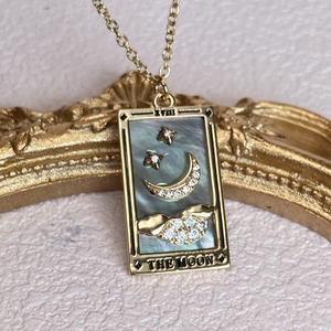 Collana pendente con tarocchi di luna e stella di alta qualità abalone naturale alla moda madreperla di conchiglia - Product Image 5