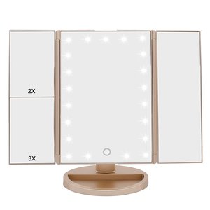 <span class=keywords><strong>Espejo</strong></span> Cosmético de Escritorio con Pantalla Táctil LED, Aumento, Doble Cara, Rotación de 180°, Plegable, Portátil, con Luz - Product Image 2