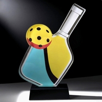 Trophée de pickleball en cristal, collection Yiwu Professional, petites quantités disponibles.