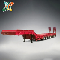 Semi-remorque benne basse multi-essieux 3 essieux 60 80 100 tonnes 7x14 de haute qualité fabriquée en Chine