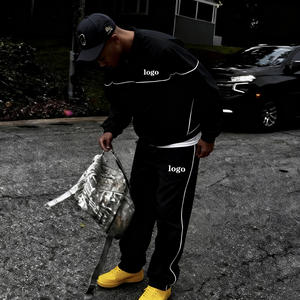 Ensemble de vestes coupe-vent zippées en nylon personnalisées Survêtements légers et imperméables avec cordon de serrage - Product Image 3