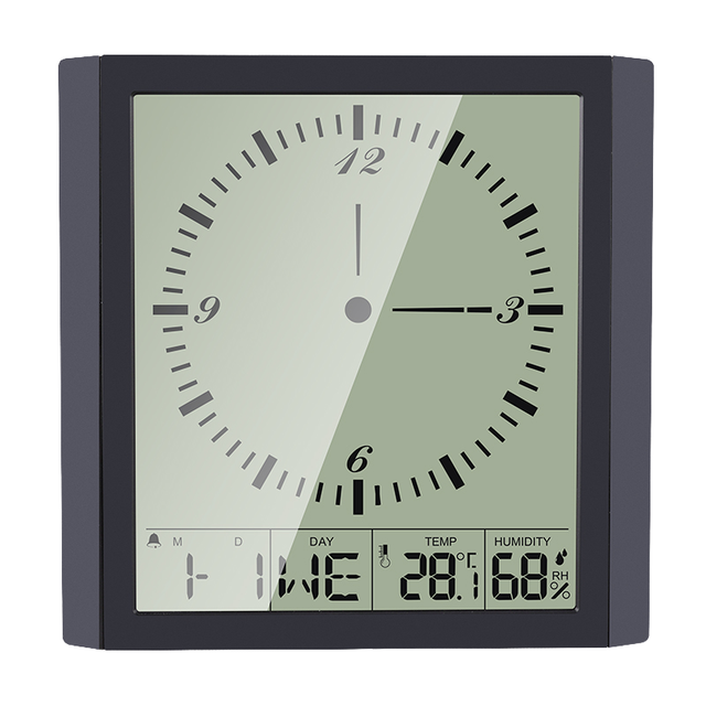 Electric Digital Needle Display Wall Clock with Creative Abstract Design Large Calendar ABS Material for Living Room Seniors
