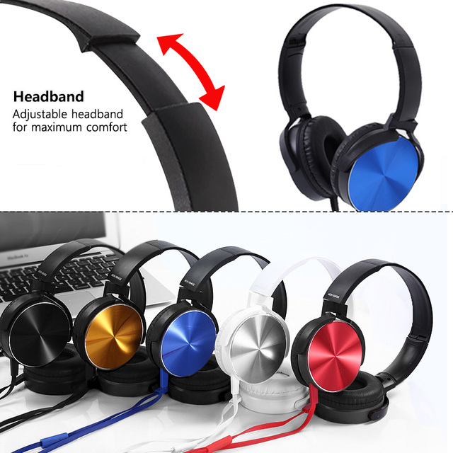 High Bass over Ear Wired Earphones with Mic Dynamic Principle Gaming Headphones for Sports and Travel