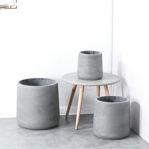Pots à fleurs ronds <span class=keywords><strong>en</strong></span> ciment décoratifs pour l'intérieur et l'extérieur, maison et <span class=keywords><strong>jardin</strong></span> - Durables, écologiques, avec trou de drainage - Product Image 6