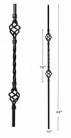 Balustre d'escalier moderne en fer forgé à double panier pour décoration intérieure d'appartement avec garantie de 5 ans