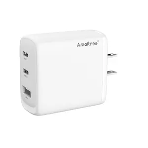 USB-адаптер питания USB C, с 3 портами, 65 Вт