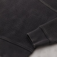 T-shirt à manches longues en waffle pour homme, 100% coton, impression offset personnalisée
