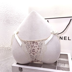 <span class=keywords><strong>String</strong></span> en dentelle imprimé léopard pour <span class=keywords><strong>femme</strong></span>, lingerie sexy en maille transparente avec strass latéraux - Product Image 4