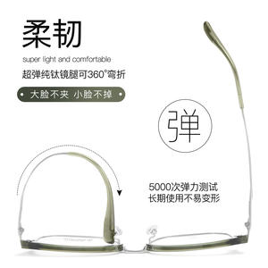 Monture de lunettes en titane M6123, rectangulaire, monture intégrale, légère, unisexe, verres en acrylique, origine Danyang - Product Image 5