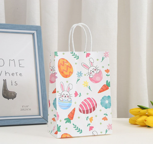 DAMAI Wholesale <b>Easter</b> Decor Bunny Carrot Egg Printed Kraft Paper <b>Bags</b> Cartoon Party Shopping Gift Packaging - Product Image 3