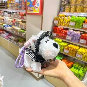 LLavero de perro de peluche West Highland White Terrier de 15cm personalizado, tela de algodón de felpa suave, colgante de Animal, malla para estrés de cumpleaños - Product Image 4