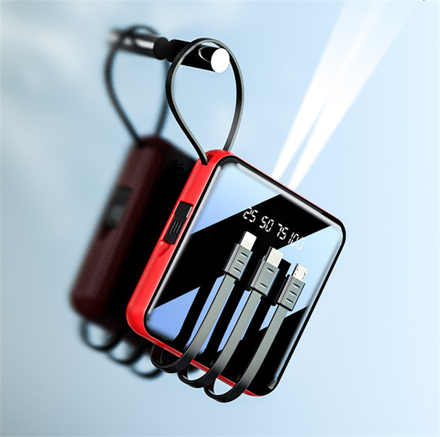 Power Bank Mini, Compact, Portable, Comes with Cord, Large Capacity 5000 MAh Gift Fast Charging Mobile Power Bank