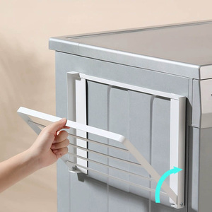 Home Storage Bathroom Magnetic Folding Metal Magnet Washing Machine Side Clothes Storage Rack Laundry <b>Shelf</b> - Product Image 3