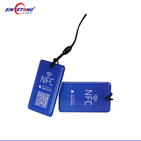 Code QR programmable par URL, étiquette RFID NFC en époxy imprimée avec anneau métallique