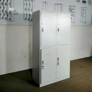 卧室里便宜的6门金属储物柜钢制衣柜，适用于员工/健身房/学校铁柜