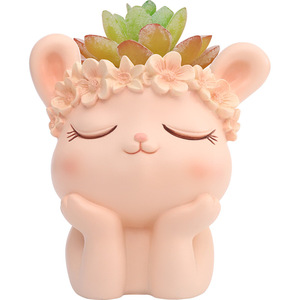 Ruijie Cartoon Animal Succulent Pots <b>Cute</b> Round PP Storage Decor For Desk Office - Product Image 5