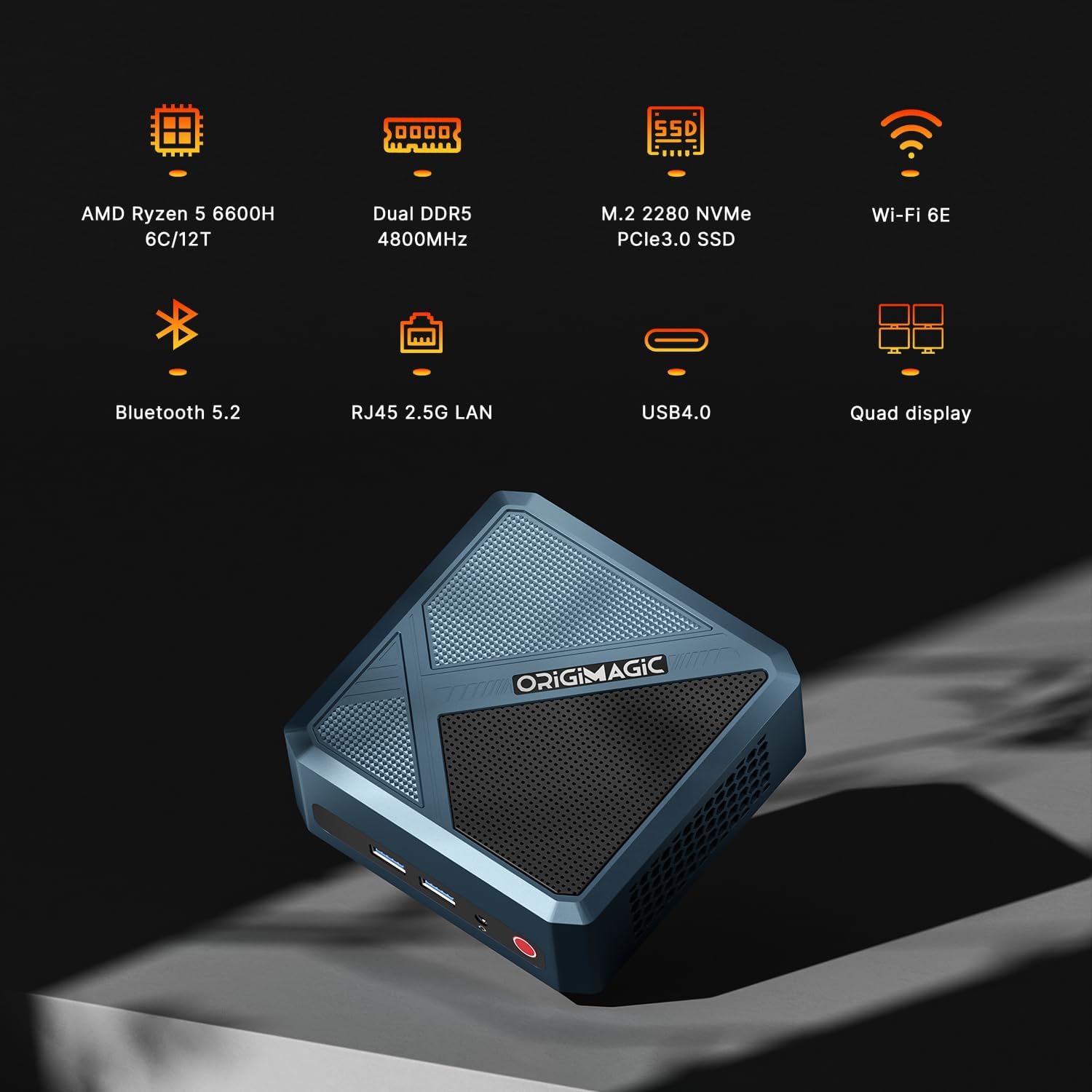 Origimagic N2 Gaming Mini PC - Ryzen 5 6600H, 32GB DDR5