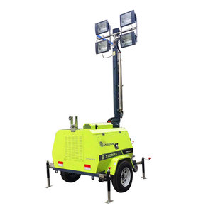 Chiếu sáng di động cao 5m 7m Đèn hiệu năng lượng mặt trời <span class=keywords><strong>LED</strong></span> Máy phát điện cảnh báo tháp chiếu sáng di động DIESEL tháp chiếu sáng di động cao 9 M - Product Image 2