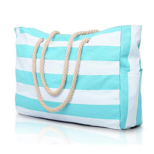 定制女孩涤纶防水菠萝巴哈马女设计师沙滩包棉绳拉链口袋沙滩手包 - Product Image 3