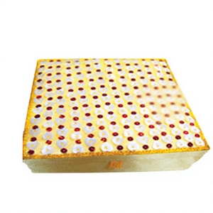 Handmade Eco-friendly Cotton Flower Embroidery Wooden <b>Rectangular</b> Wall Hanging Home Decoration Craft Jewelry Gift Box Storage - Product Image 3