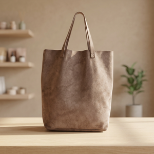 Genuine Leather Vintage Tote <b>Bag</b> Fashion Minimalist Open Top Waterproof Solid Color Shopping Daily Use All Seasons Olive <b>Green</b> - Product Image 6