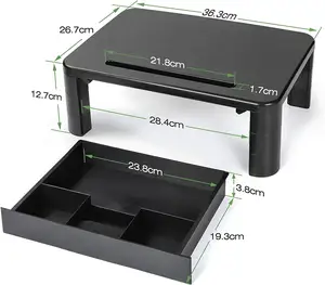 Modern tasarım bilgisayar monitörü standı yükseltici ile çekmece masası masa dağı için en iyi PC monitörü Stand rafı yükseltici