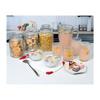 Za — pichet en verre transparent pour le café, ensemble de 7 pièces, Style rétro, élégant, gaufré, carafe à boire, pour le thé au lait ou le jus de tournesol
