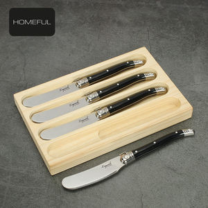 Couteau <span class=keywords><strong>à</strong></span> <span class=keywords><strong>beurre</strong></span> <span class=keywords><strong>Laguiole</strong></span> en acier inoxydable avec manche ABS noir pour ustensiles de cuisine et <span class=keywords><strong>couteaux</strong></span> <span class=keywords><strong>à</strong></span> condiments - Product Image 4