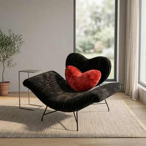 Sillón Moderno de Terciopelo con Rayas, Estilo Francés Crema, Respaldo Sólido, Giratorio, Estilo Mid-Century, Mueble para Sala de Estar - Product Image 2