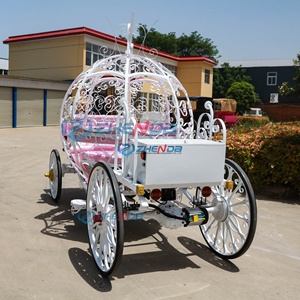 New Source Electric Pumpkin Horse Carriage for Sale White Sightseeing Special Transport Electric Pumpkin Horse Carriage - Product Image 3
