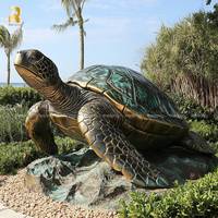 Sculpture de tortue de mer en laiton de haute qualité RELONG, statue d'animal en bronze, personnalisable, décoration extérieure à vendre