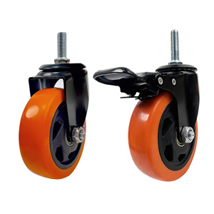 360 Degree Rotatable 3/<strong>4</strong>/5/6 Inch PVC Industrial <strong>Caster</strong> <strong>Wheels</strong> Red/Orange/Black <strong>with</strong> Hollow-Carved Steel Core - Product Image 5