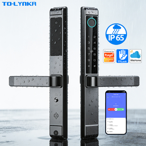 กุญแจล็อคประตูดิจิตอล IP65 กันน้ำ Tuya Wifi TtLock สมาร์ทโฮม <span class=keywords><strong>สแกน</strong></span>ลายนิ้วมือ อลูมิเนียม สำหรับประตูบานเลื่อน - Product Image 1