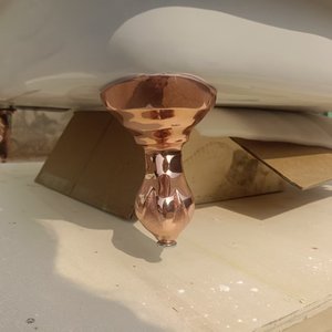 <span class=keywords><strong>Receveur</strong></span> <span class=keywords><strong>de</strong></span> <span class=keywords><strong>douche</strong></span> carré autoportant en fonte décoratif avec finition blanche, pieds en forme <span class=keywords><strong>de</strong></span> griffes, 42x42x11, drain central, traditionnel - Product Image 5